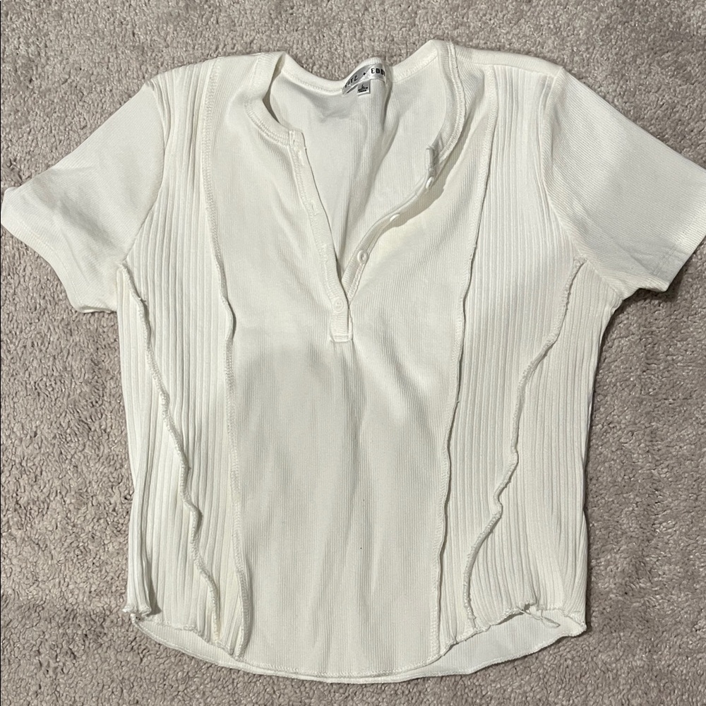 Elegant Ivory Short Sleeve Top